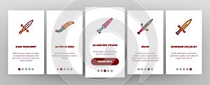 Dagger, Sharp Weapon Vector Onboarding Mobile App Page Screen