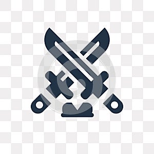 Dagger vector icon isolated on transparent background, Dagger t