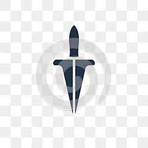 Dagger vector icon isolated on transparent background, Dagger t