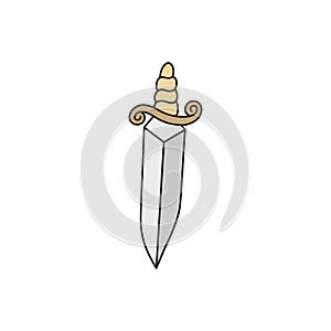 Dagger knife hand drawn vector illustration icon