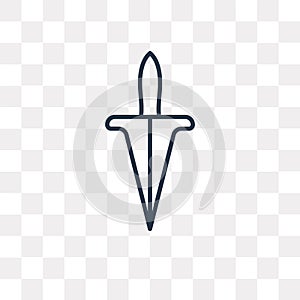 Dagger vector icon isolated on transparent background, linear Da