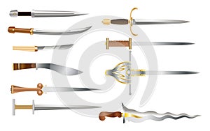 Daggers - a set of cold weapons of different countries and epochs