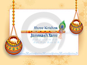 Dahi handi celebration in Happy Janmashtami festival background of India