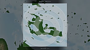 Dahlak Kebir Island, Eritrea, highlighted and labelled. Physical photo