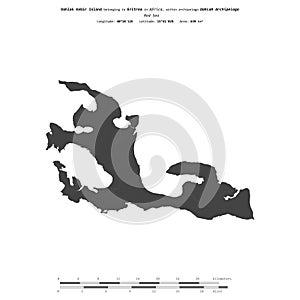Dahlak Kebir Island. Eritrea. Shape on white. Bilevel photo