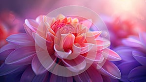 Dahlia Dreamscape: A Soft-Focus Macro of Pink and Purple Petals for a Beautiful Floral Abstract Background