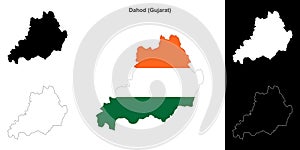 Dahod outline map