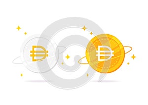 Dai coin flat icon isolated on white background