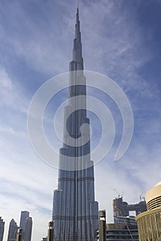 Dai view of Burj Khalifa skyscraper in Dubai