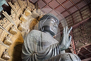 Daibutsu in the Daibutsu-den at Todaiji Temple.