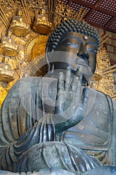 Daibutsu-den, The Big Black Buddha statue at Todaiji Temple, Nara Prefecture, Japan