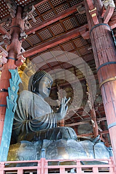 Daibutsu-den, The Big Black Buddha statue at Todaiji Temple, Nara Prefecture, Japan