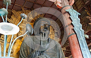 Daibutsu-den, The Big Black Buddha statue at Todaiji Temple, Nara Prefecture, Japan