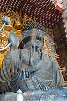 Daibutsu-den, The Big Black Buddha statue at Todaiji Temple, Nara Prefecture, Japan