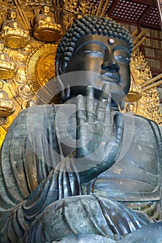 Daibutsu-den, The Big Black Buddha statue at Todaiji Temple, Nara Prefecture, Japan