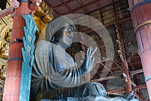 Daibutsu-den, The Big Black Buddha statue at Todaiji Temple, Nara Prefecture, Japan