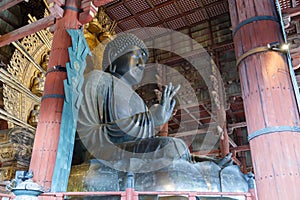 Daibutsu-den, The Big Black Buddha statue at Todaiji Temple, Nara Prefecture, Japan