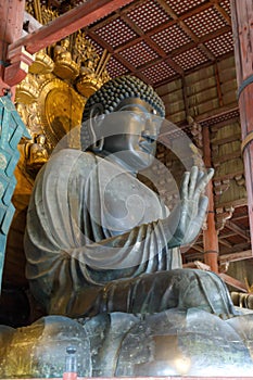 Daibutsu-den, The Big Black Buddha statue at Todaiji Temple, Nara Prefecture, Japan