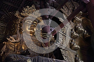 Daibutsu with Kokuzo Bosatsu in the great Buddha hall at Todaiji temple in nara