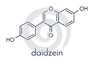 Daidzein isoflavone molecule. Skeletal formula.