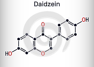 Daidzein molecule. It is phytoestrogen, plant metabolite, isoflavone extract from soy with antioxidant and