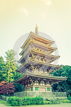 Daigo-ji temple in autumn, Kyoto, Japan ( Filtered image proces