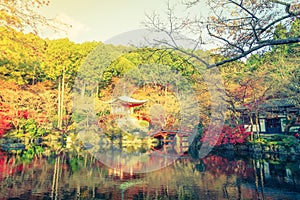 Daigo-ji temple in autumn, Kyoto, Japan ( Filtered image proces