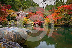 Daigo-ji temple with colorful maple trees in autumn, Kyoto