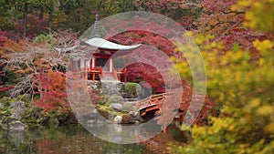 Daigo-ji temple with colorful maple trees in autumn, Kyoto, Japan.