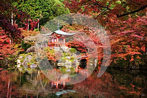 Daigoji Temple with fall colors in autumn, Kyoto, Japan