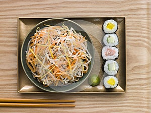 Daikon and Carrot Salad with Sesame Sushi