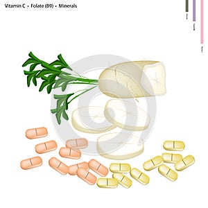 Daikon Radish with Vitamin C, B9 and Minerals