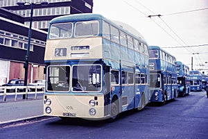 Daimler Fleetline bus in Walsall, 1970