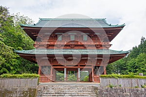 Daimon Gate at Mount Koya in Koya, Wakayama, Japan. Mount Koya is UNESCO World Heritage Site-