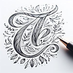 Dainty lettering Delicate and refined style with thin, gracefu photo
