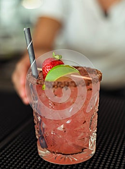 Daiquiris cocktails made by a professional bartender