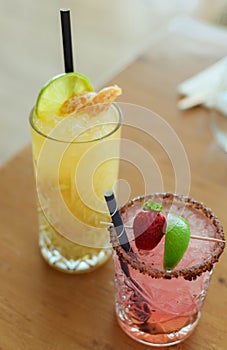 Daiquiris cocktails made by a professional bartender photo