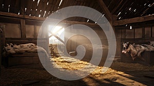 dairy cows in barn