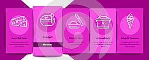 Dairy Drink And Food Onboarding Elements Icons Set Vector