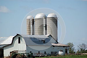 Dairy farm with silos