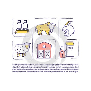 Dairy farming concept icon with text