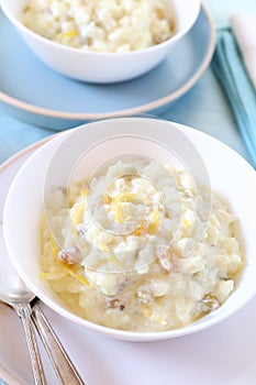 Dairy homemade rice pudding photo