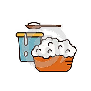 Dairy icon in line style design photo