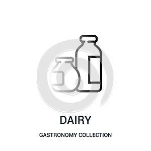 dairy icon vector from gastronomy collection collection. Thin line dairy outline icon vector illustration