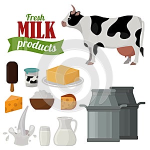 Dairy milk products organic drink healthy cream vector fresh cheese glass nutrition farm calcium breakfast grocery.
