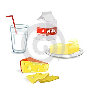 Dairy produce isolated