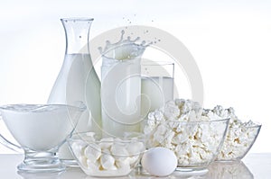 Dairy product and milk still-life