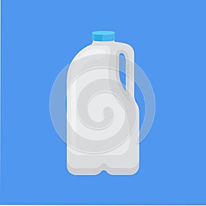 Dairy product in plastic packaging, gallon of milk vector Illustration in flat style