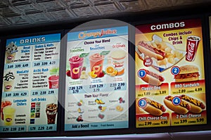 Dairy Queen and Orange Julius menu board