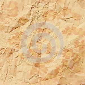 Daisies on crumbled old sepia paper